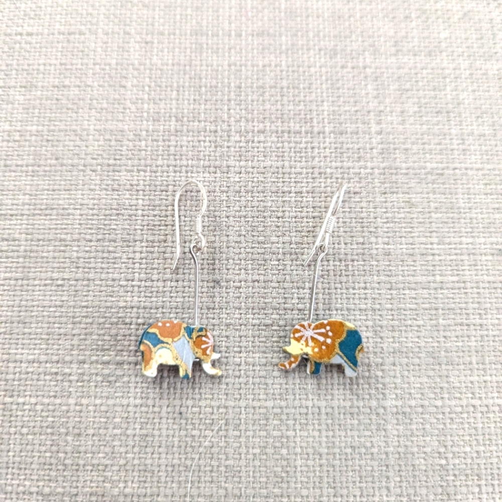 Paper Elephant Earrings